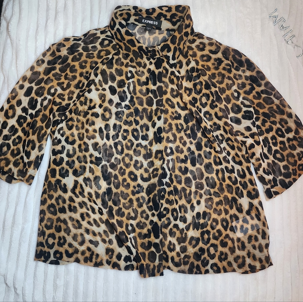 Express Leopard Print Blouse